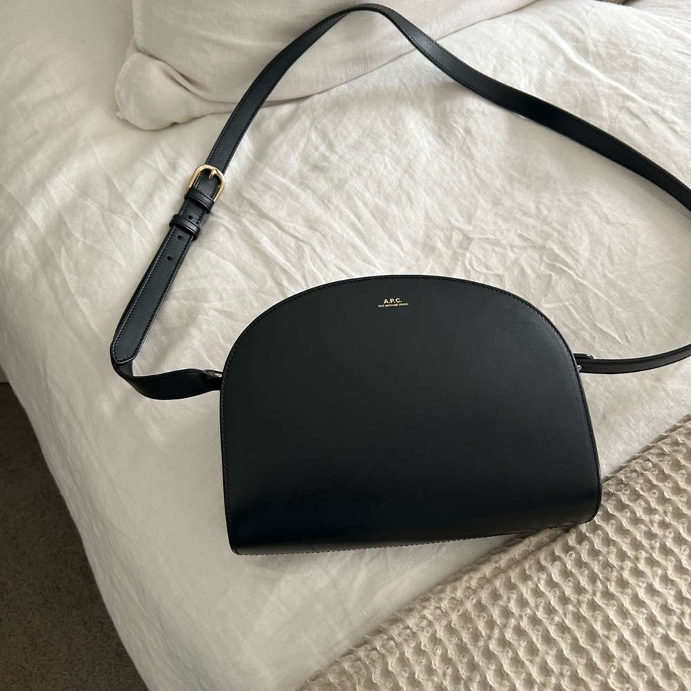 A.P.C. Black Leather Crossbody Bag